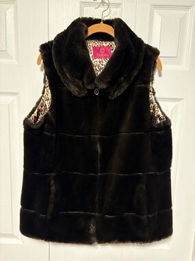 Dark Chocolate Brown Faux Fur Sleeveless Vest
